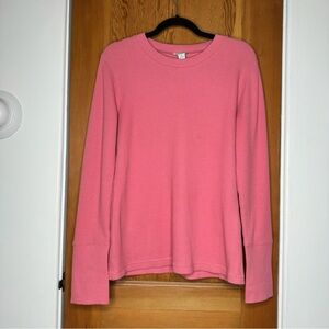 sundance crewneck waffle knit thermal long sleeve top